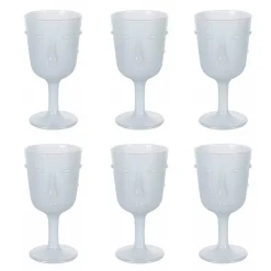 Viadurini Kitchen Weinkelch-12 300 ml Glaskelche mit weißem Gesichtsdekor - Gesichtsbehandlung