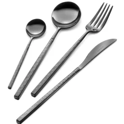 Viadurini Kitchen Besteck Set-24 Besteck aus poliertem geschmiedetem Stahl mit Origami, hergestellt in Italien - Osaka