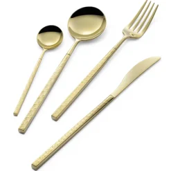 Viadurini Kitchen Besteck Set-24 Besteck aus poliertem geschmiedetem Stahl mit Origami, hergestellt in Italien - Osaka