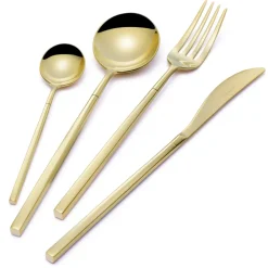 Viadurini Kitchen Besteck Set-24 Besteck aus poliertem Schmiedestahl in verschiedenen Ausführungen, Made in Italy - Osaka