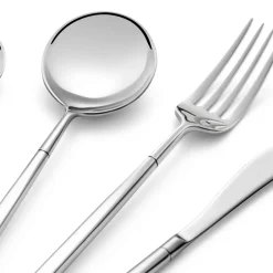 Viadurini Kitchen Besteck Set-24 Besteck aus poliertem Schmiedestahl in verschiedenen Ausführungen, Made in Italy - Osaka