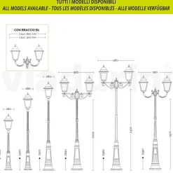 Viadurini Lighting Gartenlampion-259 cm hohe Außenlampe aus Glas und Aluminiumdruckguss - Alchemist