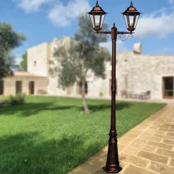 Viadurini Lighting Gartenlampion-221 cm hohe Gartenlampe aus Glas und 5 Aluminiumausführungen - Pinako