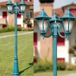 Viadurini Lighting Gartenlampion-211 cm hohe Gartenlampe aus Glas und 5 Aluminiumausführungen - Pinako