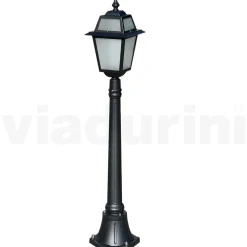 Viadurini Lighting Gartenlampion-116 cm hohe Gartenlampe aus anthrazitfarbenem Aluminium und sandgestrahltem Glas - Elric