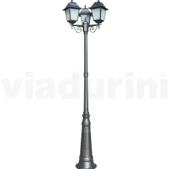 Viadurini Lighting Gartenlampion-249 cm hohe Straßenlaterne aus Anthrazitglas und Aluminium Made in Italy - Scintilla