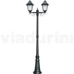 Viadurini Lighting Gartenlampion-219 cm hohe Straßenlaterne aus Anthrazitglas und Aluminium Made in Italy - Scintilla