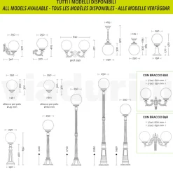 Viadurini Lighting Gartenlampion-242 cm hohe Straßenlaterne aus schwarzem Acryl und Aluminium, hergestellt in Italien - Trovanero