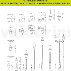 Viadurini Lighting Gartenlampion-53,5 cm hohe Straßenlaterne aus Anthrazitglas und Aluminium Made in Italy - Scintilla