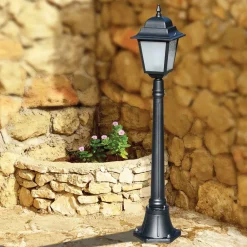 Viadurini Lighting Gartenlampion-116 cm hohe Straßenlaterne aus Anthrazitglas und Aluminium Made in Italy - Scintilla