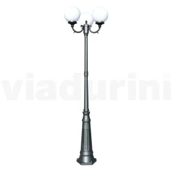 Viadurini Lighting Gartenlampion-242 cm hohe Straßenlaterne aus Acryl und anthrazitfarbenem Aluminium. Hergestellt in Italien - Trovaantracite