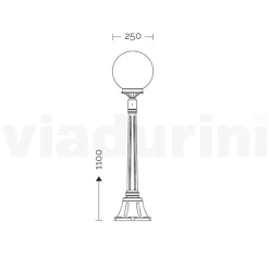 Viadurini Lighting Gartenlampion-110 cm hohe Straßenlaterne aus schwarzem Acryl und Aluminium, hergestellt in Italien - Trovanero