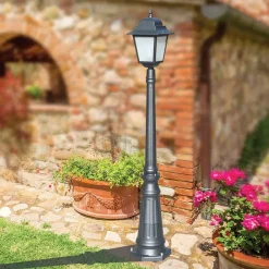 Viadurini Lighting Gartenlampion-152 cm hohe Straßenlaterne aus Anthrazitglas und Aluminium Made in Italy - Scintilla