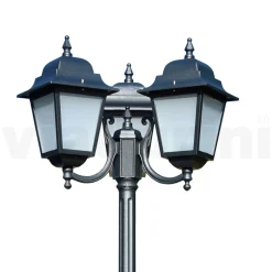 Viadurini Lighting Gartenlampion-238 cm hohe Straßenlaterne aus Anthrazitglas und Aluminium Made in Italy - Scintilla