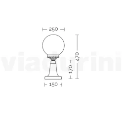 Viadurini Lighting Gartenlampion-47 cm hohe Straßenlaterne aus Acryl und anthrazitfarbenem Aluminium. Made in Italy - Trovaantracite