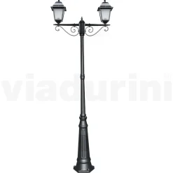 Viadurini Lighting Gartenlampion-255 cm hohe Straßenlaterne aus Anthrazitglas und Aluminium Made in Italy - Scintilla
