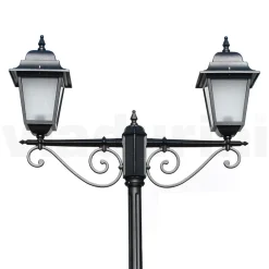 Viadurini Lighting Gartenlampion-255 cm hohe Straßenlaterne aus Anthrazitglas und Aluminium Made in Italy - Scintilla