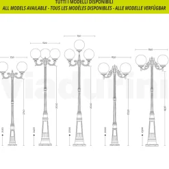 Viadurini Lighting Gartenlampion-230 cm hohe Straßenlaterne aus Acryl und anthrazitfarbenem Aluminium. Hergestellt in Italien - Trovaanthrazit
