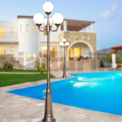 Viadurini Lighting Gartenlampion-270 cm hohe Straßenlaterne aus schwarzem Acryl und Aluminium, hergestellt in Italien - Trovanero