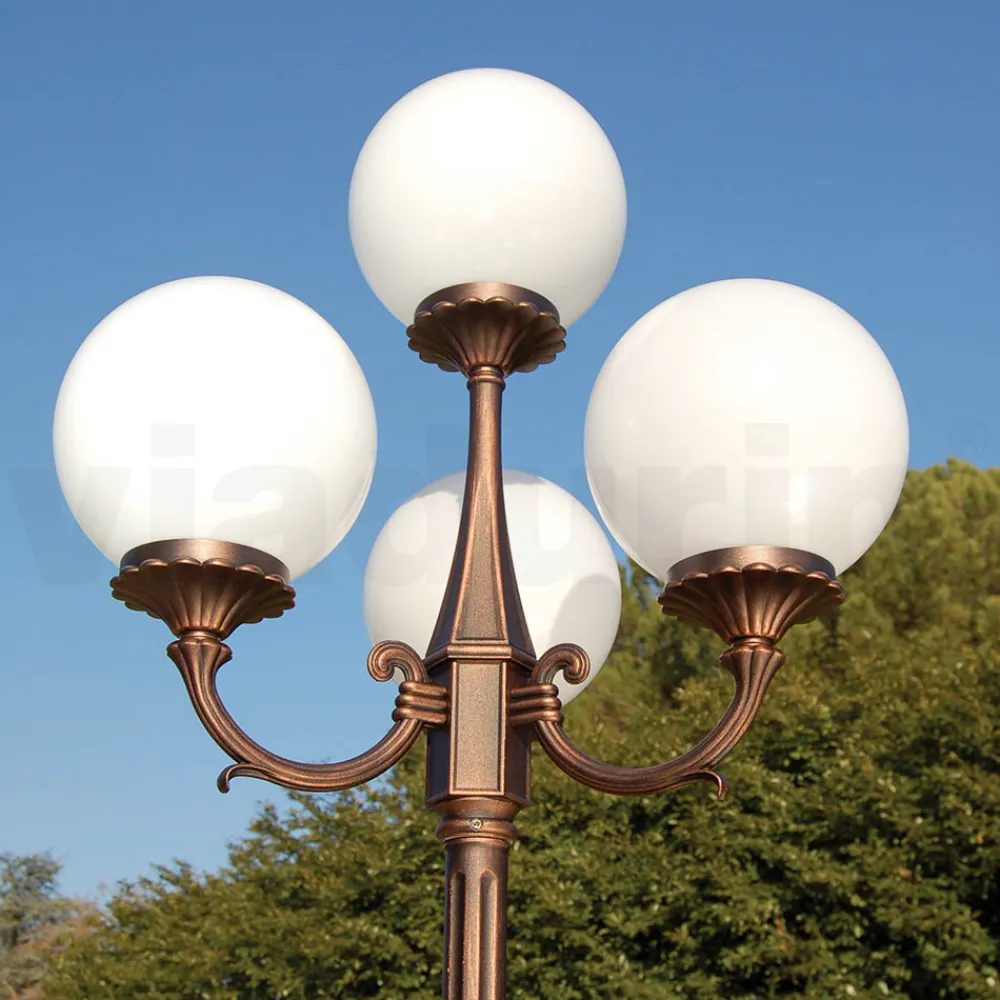 Viadurini Lighting Gartenlampion-270 cm hohe Straßenlaterne aus schwarzem Acryl und Aluminium, hergestellt in Italien - Trovanero