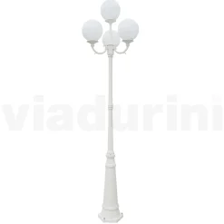 Viadurini Lighting Gartenlampion-270 cm hohe Straßenlaterne aus weißem Acryl und Aluminium, hergestellt in Italien - Trovabianco
