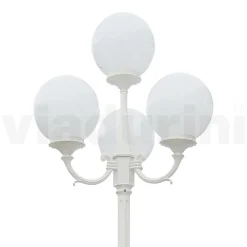 Viadurini Lighting Gartenlampion-270 cm hohe Straßenlaterne aus weißem Acryl und Aluminium, hergestellt in Italien - Trovabianco