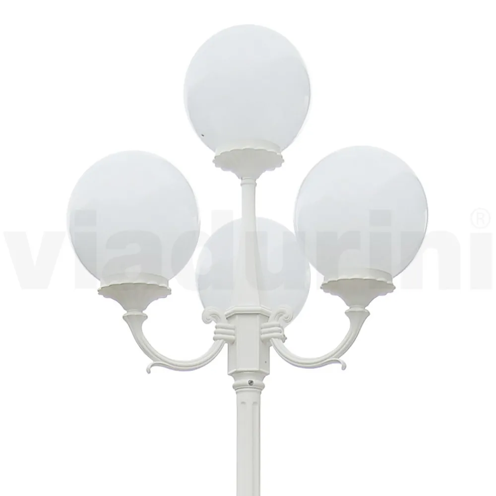 Viadurini Lighting Gartenlampion-270 cm hohe Straßenlaterne aus weißem Acryl und Aluminium, hergestellt in Italien - Trovabianco