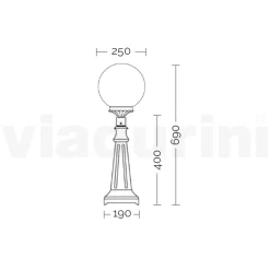 Viadurini Lighting Gartenlampion-69 cm hohe Straßenlaterne aus schwarzem Acryl und Aluminium, hergestellt in Italien - Trovanero