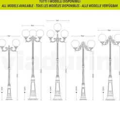 Viadurini Lighting Gartenlampion-69 cm hohe Straßenlaterne aus schwarzem Acryl und Aluminium, hergestellt in Italien - Trovanero