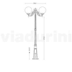 Viadurini Lighting Gartenlampion-200 cm hohe Straßenlaterne aus Acryl und anthrazitfarbenem Aluminium. Hergestellt in Italien - Trovaanthrazit