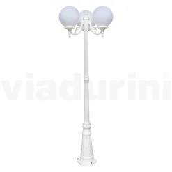 Viadurini Lighting Gartenlampion-200 cm hohe Straßenlaterne aus weißem Acryl und Aluminium, hergestellt in Italien - Trovabianco