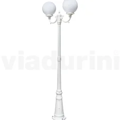 Viadurini Lighting Gartenlampion-212 cm hohe Straßenlaterne aus weißem Acryl und Aluminium, hergestellt in Italien - Trovabianco
