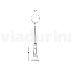 Viadurini Lighting Gartenlampion-145 cm hohe Straßenlaterne aus schwarzem Acryl und Aluminium, hergestellt in Italien - Trovanero