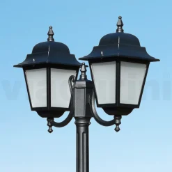 Viadurini Lighting Gartenlampion-208 cm hohe Straßenlaterne aus Anthrazitglas und Aluminium Made in Italy - Scintilla