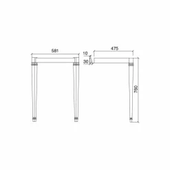 Viadurini Bathroom Vintage Waschbecken|Keramikwaschbecken-65 cm Keramik-Badezimmerkonsole mit Metallfüßen Made in Italy Nausica