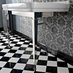 Viadurini Bathroom Vintage Waschbecken|Keramikwaschbecken-105 cm Vintage weiße Keramik-Badezimmerkonsole mit Füßen, Made in Italy - Marwa