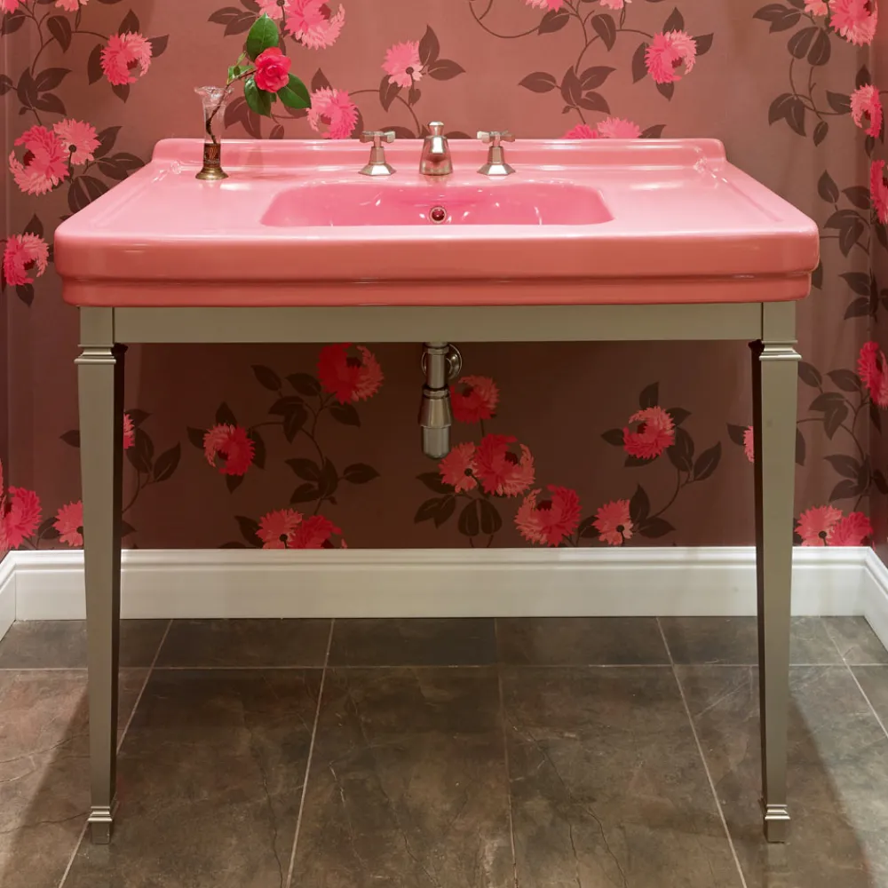 Viadurini Bathroom Vintage Waschbecken|Keramikwaschbecken-105 cm Vintage weiße Keramik-Badezimmerkonsole mit Füßen, Made in Italy - Marwa