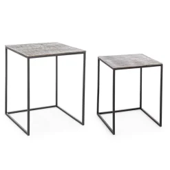 Viadurini Living Moderne Couchtische-2 Couchtische aus Homemotion-Aluminium und lackiertem Stahl - Sereno