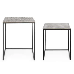 Viadurini Living Moderne Couchtische-2 Couchtische aus Homemotion-Aluminium und lackiertem Stahl - Sereno