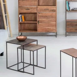 Viadurini Living Moderne Couchtische-2 Couchtische aus Homemotion-Aluminium und lackiertem Stahl - Sereno