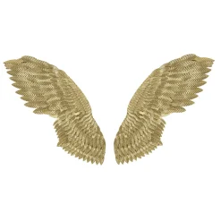 Viadurini Decor Religiöse Bilder-2 3D-Dekorplatten aus goldenem Eisen mit der Darstellung eines Flügelpaars - Tony