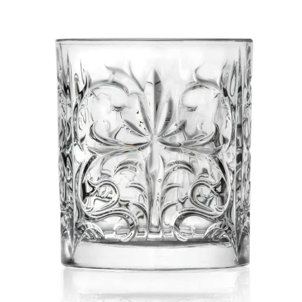 Viadurini Kitchen Italienisches Kristallgeschirr-12 doppelte altmodische Bechergläser aus luxuriösem Öko-Kristall - Destino