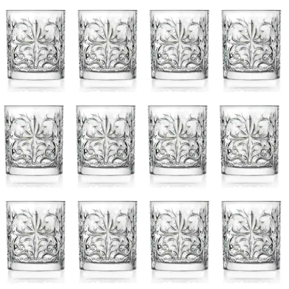 Viadurini Kitchen Italienisches Kristallgeschirr-12 doppelte altmodische Bechergläser aus luxuriösem Öko-Kristall - Destino