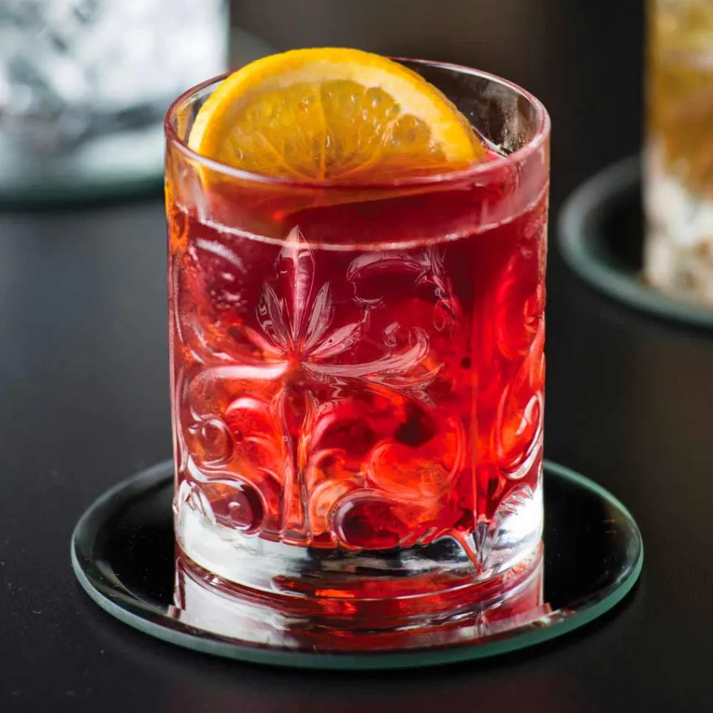 Viadurini Kitchen Italienisches Kristallgeschirr-12 doppelte altmodische Bechergläser aus luxuriösem Öko-Kristall - Destino