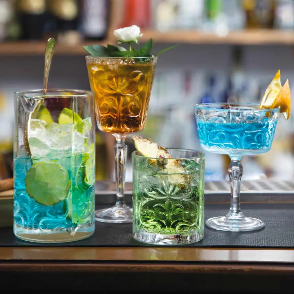 Viadurini Kitchen Italienisches Kristallgeschirr-12 doppelte altmodische Bechergläser aus luxuriösem Öko-Kristall - Destino