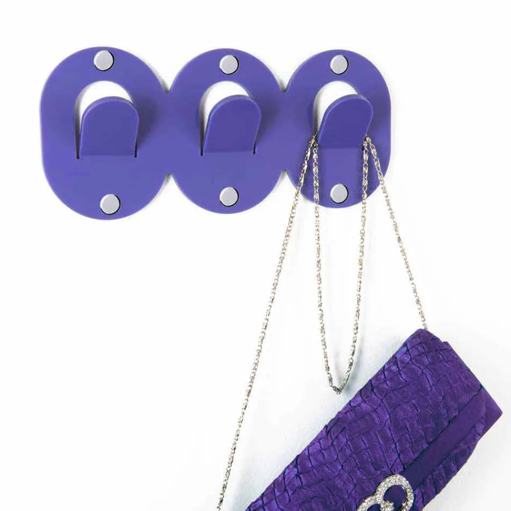 Viadurini Decor Wandgarderobe-2 dreifacher Wandhalter im farbigen Plexiglas-Clip-Design - Freddie