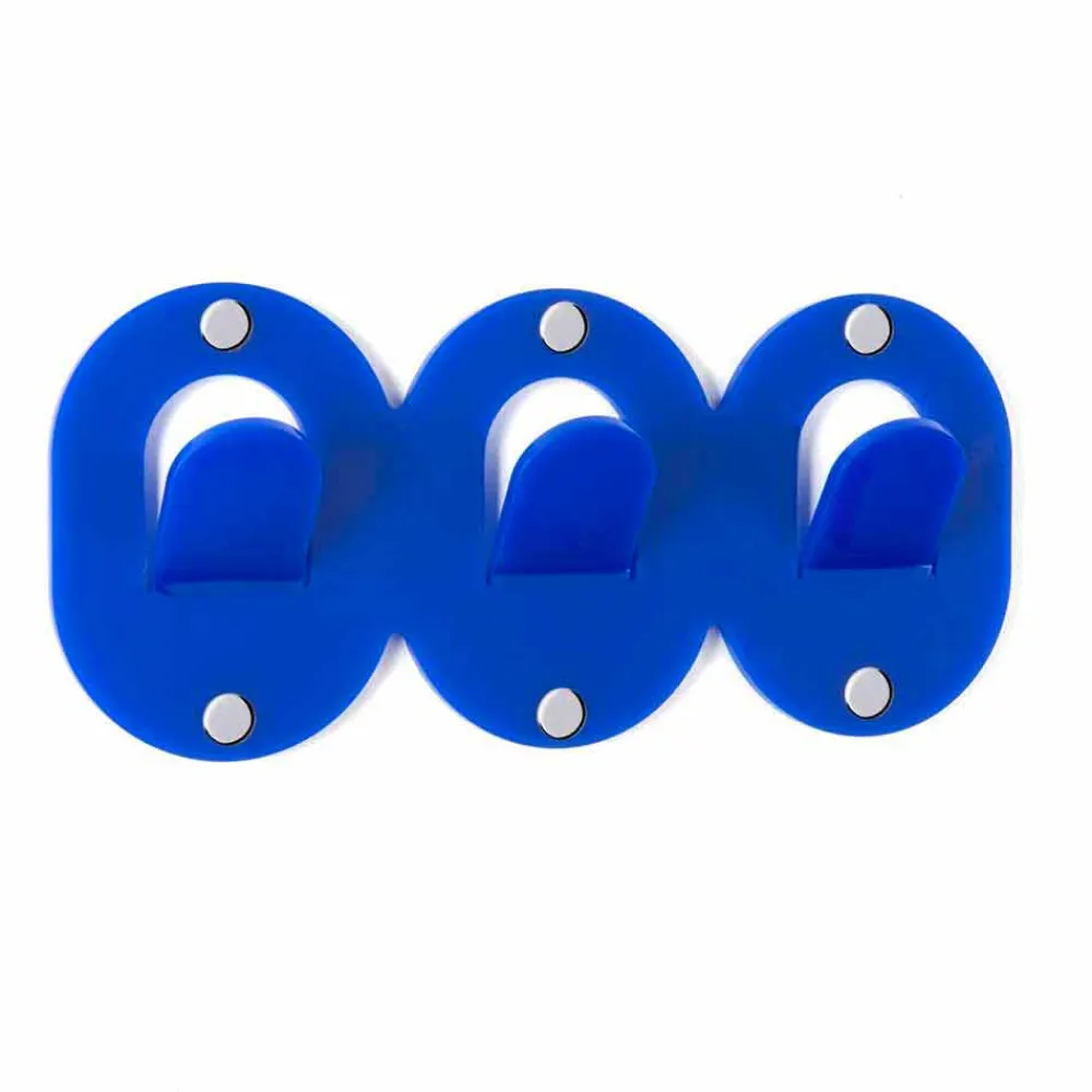 Viadurini Decor Wandgarderobe-2 dreifacher Wandhalter im farbigen Plexiglas-Clip-Design - Freddie