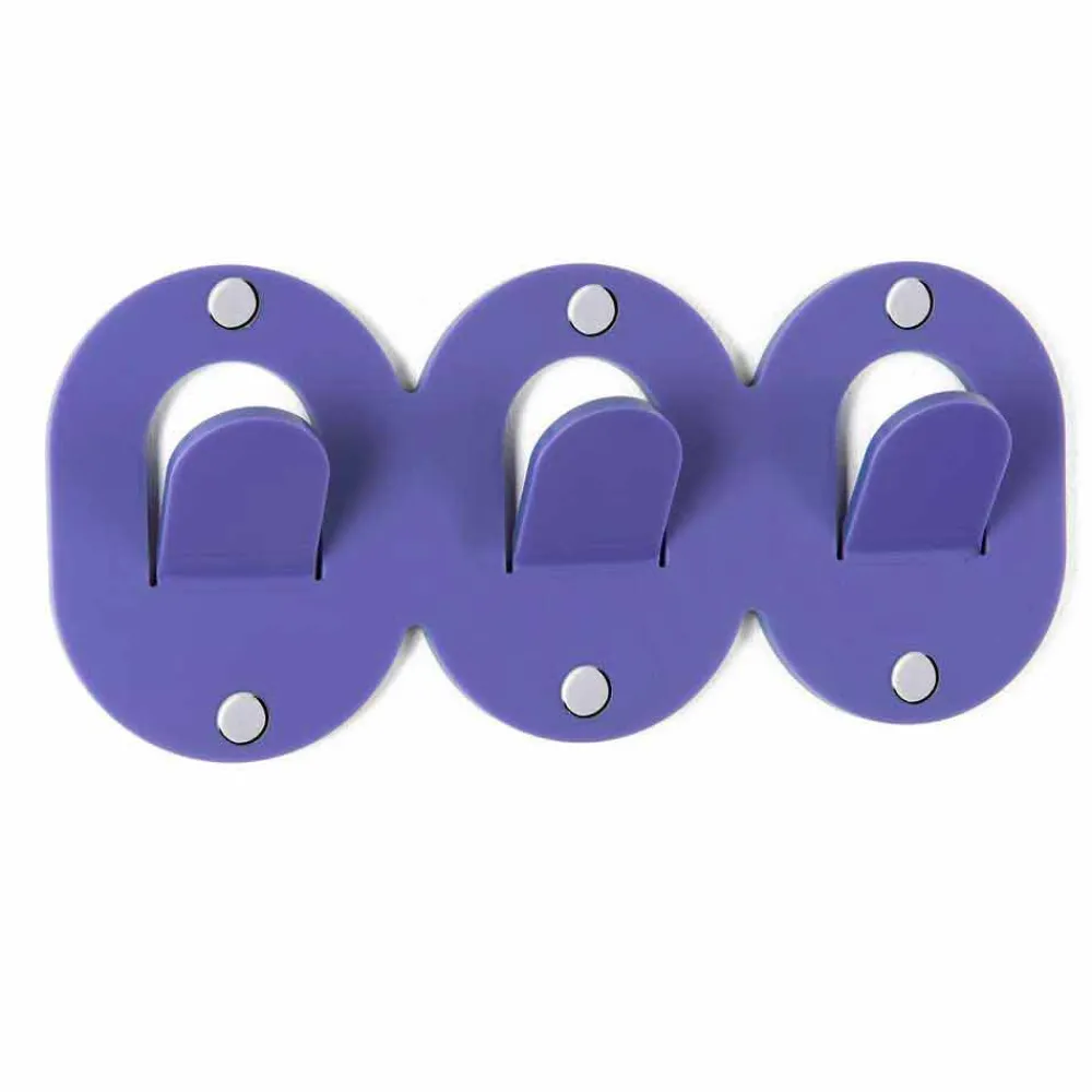 Viadurini Decor Wandgarderobe-2 dreifacher Wandhalter im farbigen Plexiglas-Clip-Design - Freddie