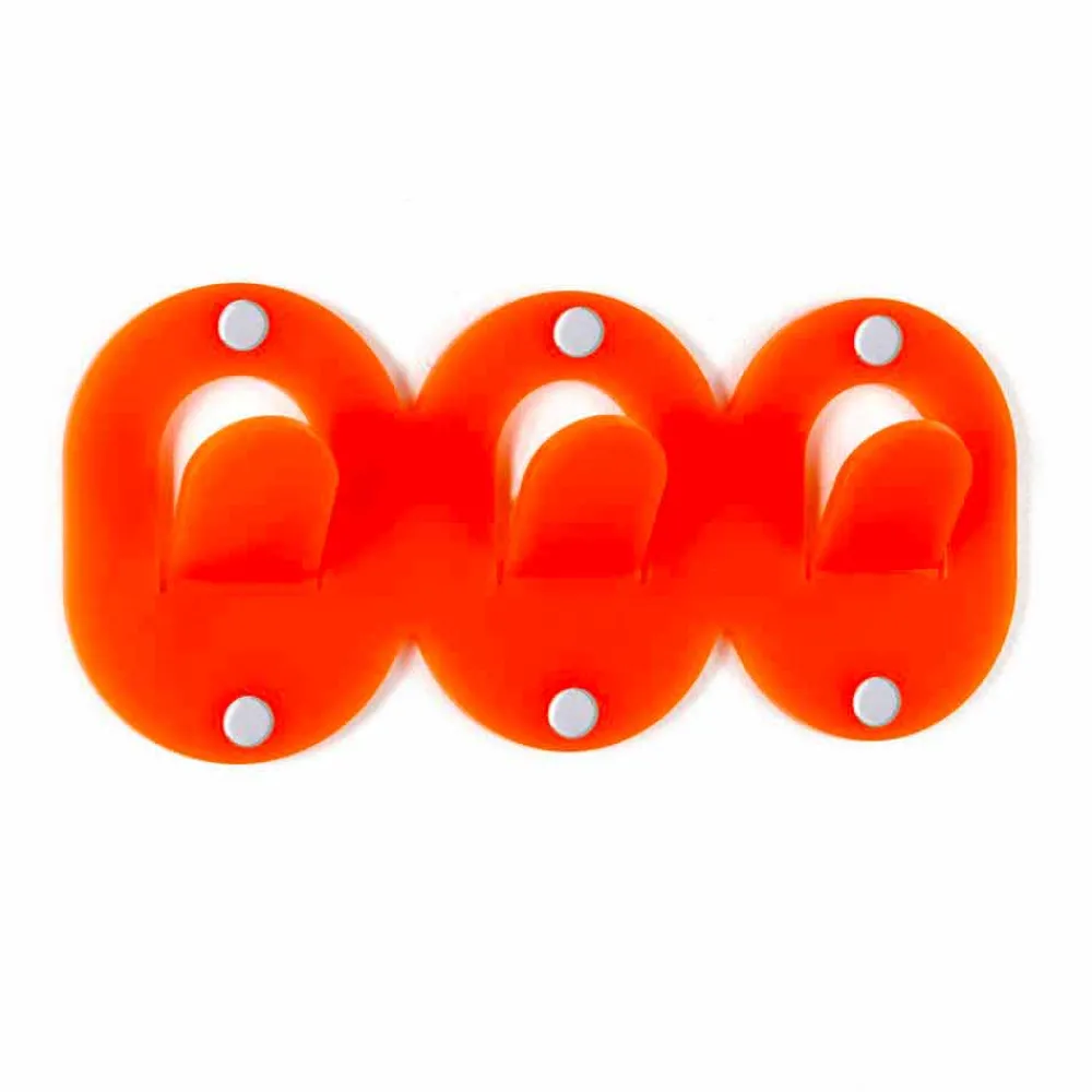 Viadurini Decor Wandgarderobe-2 dreifacher Wandhalter im farbigen Plexiglas-Clip-Design - Freddie