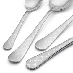 Viadurini Kitchen Besteck Set-24 Edelstahlbesteck mit Damaskus-Laserdekor in modernem Design - Tantasa